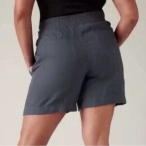 Athleta Voyager Linen Short 16 Granite Blue